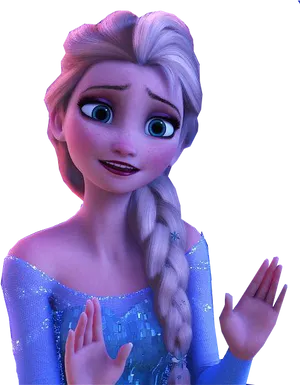 Elsa Frozen Character Portrait PNG image
