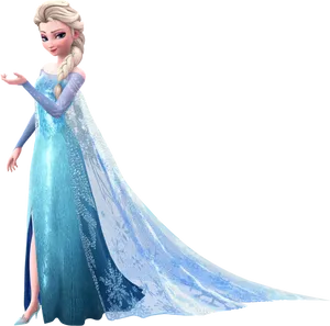 Elsa Frozen Queenin Blue Gown PNG image