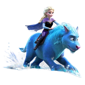 Elsa Riding Water Nokk Png 05212024 PNG image