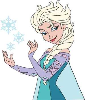Elsa Snowflake Magic Animation PNG image