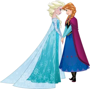 Elsaand Anna Frozen Sisters PNG image
