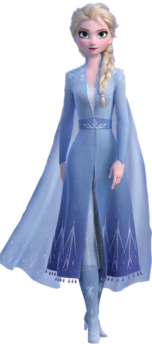 Elsain Blue Frozen Character PNG image