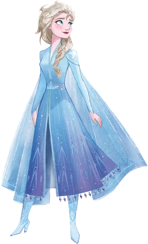 Elsain Blue Frozen Outfit PNG image