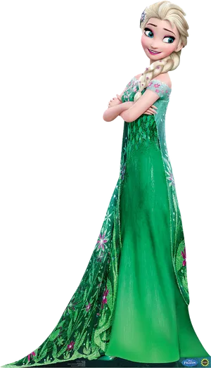Elsain Green Gown