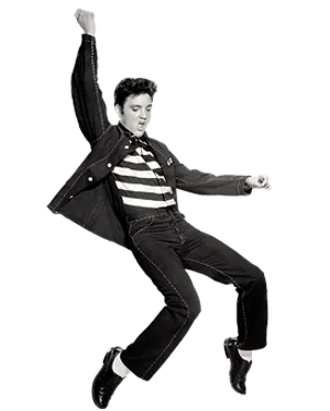 Elvis Presley Dancing Blackand White PNG image