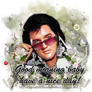 Elvis Presley Good Morning Wish PNG image