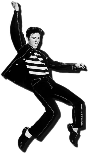 Elvis Presley Iconic Dance Pose PNG image