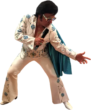 Elvis Presley Performing Stance PNG image