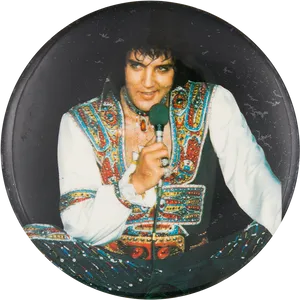Elvis Presley Performingin Jumpsuit PNG image