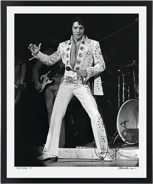 Elvis Presley Performingin White Jumpsuit1972 PNG image