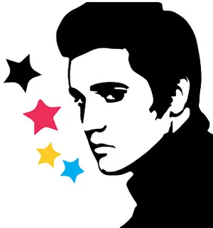 Elvis Presley Silhouette Stars PNG image