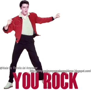 Elvis Presley You Rock Pose PNG image