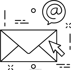 Email Envelope Icon Line Art PNG