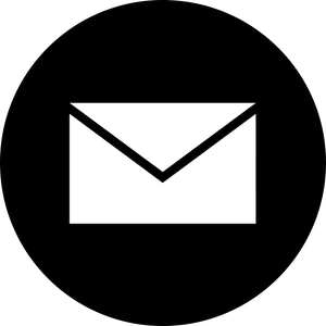 Email Icon Black Circle Background PNG image