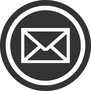 Email Icon Blackand White PNG image