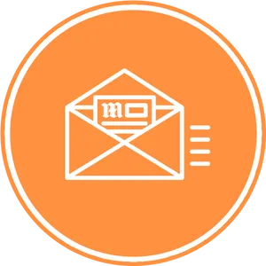 Email Icon Orange Background PNG image