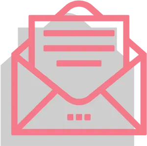 Email Icon Pink Outline PNG image