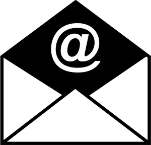 Email Icon Whiteon Dark Background PNG image