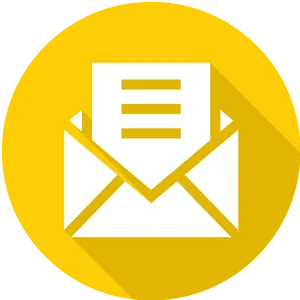 Email Icon Yellow Background PNG