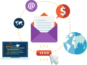 Email Marketing Concept Illustration PNG image