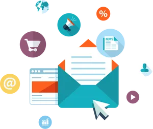 Email Marketing Concept Illustration PNG image