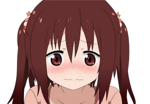 Embarrassed Anime Girl Blushing PNG image