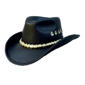 Embellished Black Cowboy Hat PNG 06212024