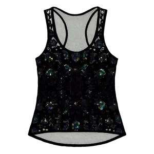 Embellished Black Tank Top PNG 06282024