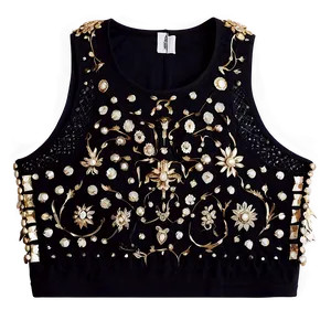 Embellished Black Tank Top PNG 06282024