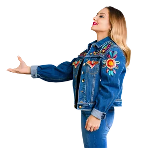 Embellished Denim Jacket Png 30 PNG image