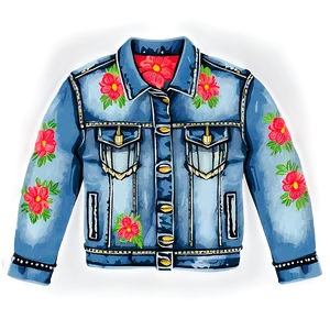 Embellished Denim Jacket Png 38 PNG image