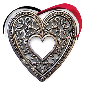 Embossed Heart Outline PNG Auw PNG