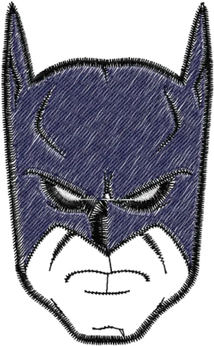 Embroidered Batman Mask Design PNG