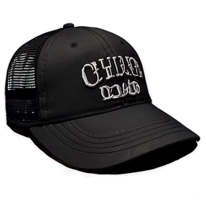 Embroidered Black Trucker Hat PNG 06282024