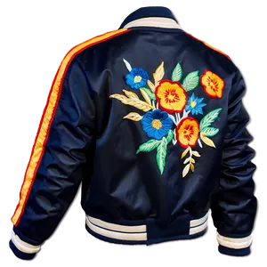 Embroidered Bomber Jacket Detailed PNG Pwy42 PNG
