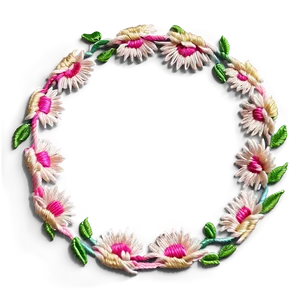 Embroidered Flower Circle PNG Aki PNG