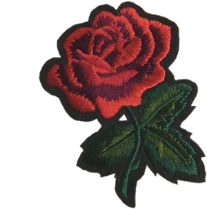 Embroidered Red Rose Patch