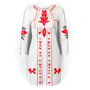 Embroidered Shift Dress PNG Vgf15