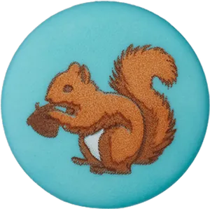 Embroidered Squirrel With Acorn