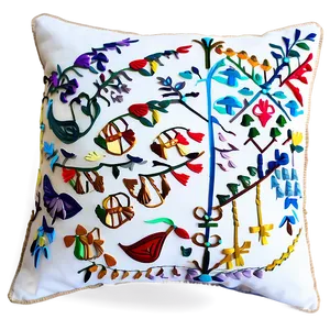 Embroidered Throw Pillow Png Iug52 PNG image