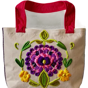 Embroidered Tote Bag Png Dem42 PNG image