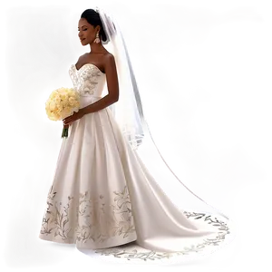Embroidered Wedding Dresses PNG 76