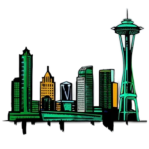 Emerald City Seattle Skyline Png Haa48 PNG image