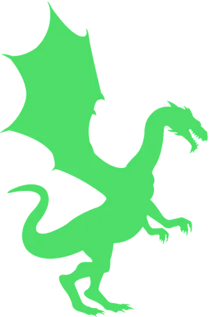 Emerald Dragon Silhouette