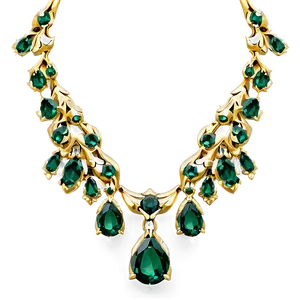 Emerald Gold Necklace PNG 06122024 PNG