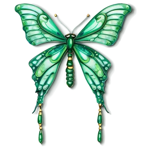 Emerald Winged Butterfly Illustration PNG Yjc74 PNG
