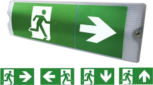 Emergency Exit Signwith Arrow PNG image