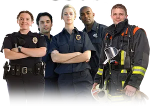 Emergency_ Services_ Team_ Pose PNG image