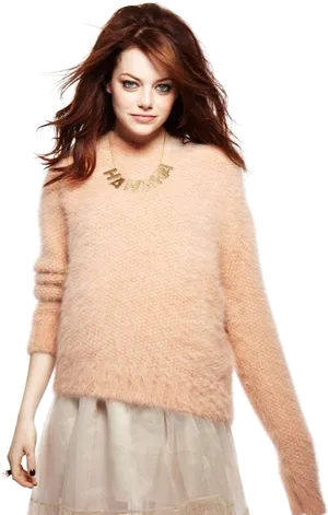 Emmain Peach Sweaterand Tulle Skirt PNG image