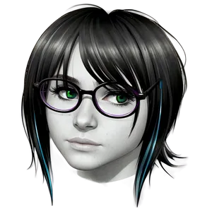 Emo Hair With Glasses PNG 64